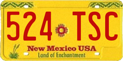 NM license plate 524TSC