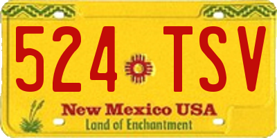 NM license plate 524TSV