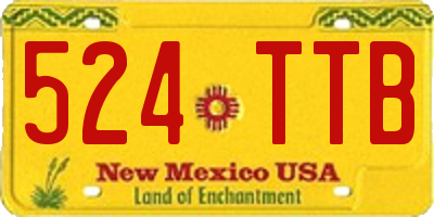 NM license plate 524TTB