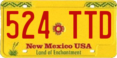 NM license plate 524TTD
