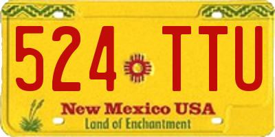 NM license plate 524TTU
