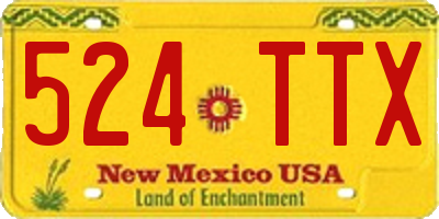 NM license plate 524TTX
