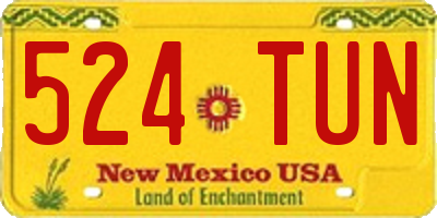 NM license plate 524TUN