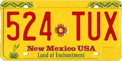 NM license plate 524TUX