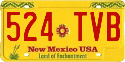 NM license plate 524TVB