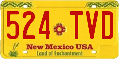NM license plate 524TVD