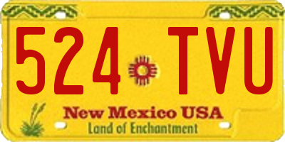 NM license plate 524TVU