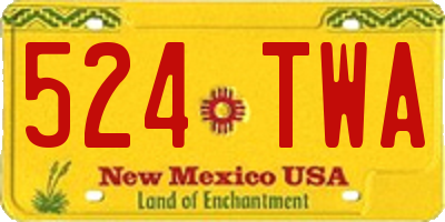 NM license plate 524TWA