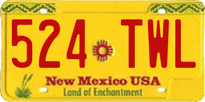 NM license plate 524TWL