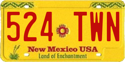 NM license plate 524TWN