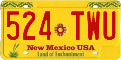 NM license plate 524TWU