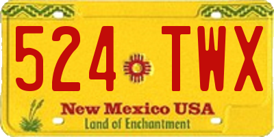 NM license plate 524TWX