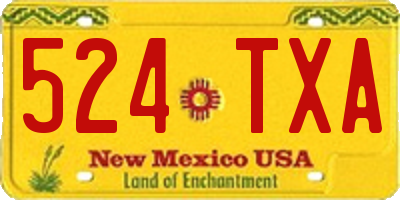 NM license plate 524TXA