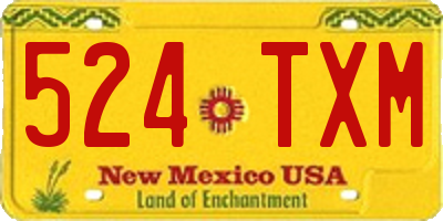 NM license plate 524TXM