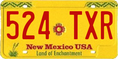 NM license plate 524TXR