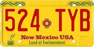 NM license plate 524TYB