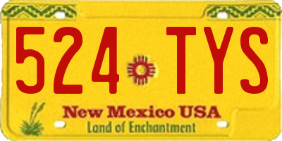 NM license plate 524TYS