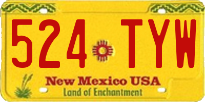 NM license plate 524TYW