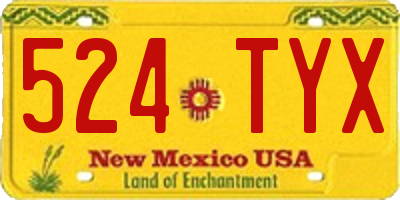 NM license plate 524TYX