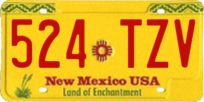 NM license plate 524TZV