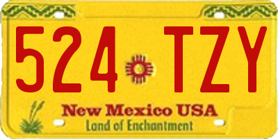 NM license plate 524TZY