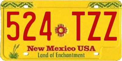 NM license plate 524TZZ