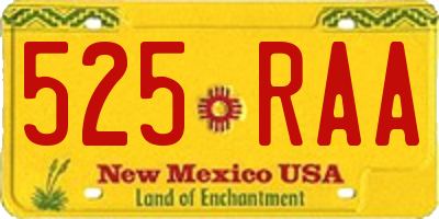 NM license plate 525RAA