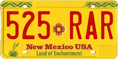 NM license plate 525RAR