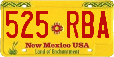 NM license plate 525RBA