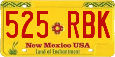 NM license plate 525RBK