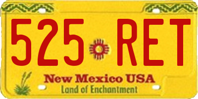 NM license plate 525RET