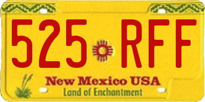 NM license plate 525RFF