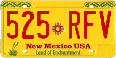 NM license plate 525RFV