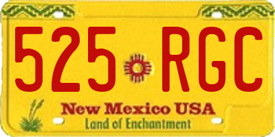 NM license plate 525RGC