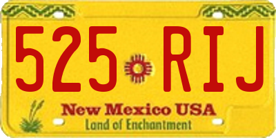 NM license plate 525RIJ