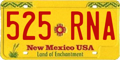 NM license plate 525RNA