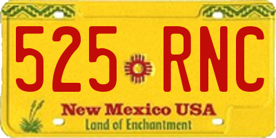 NM license plate 525RNC