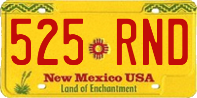 NM license plate 525RND
