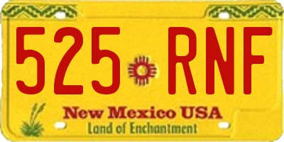 NM license plate 525RNF