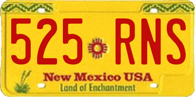 NM license plate 525RNS