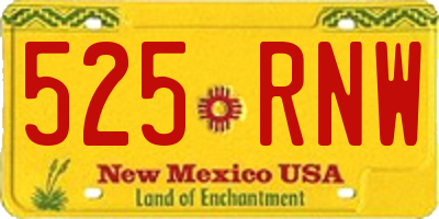 NM license plate 525RNW