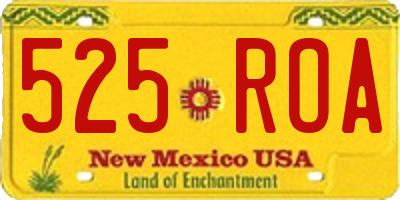 NM license plate 525ROA