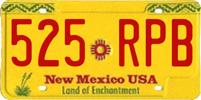 NM license plate 525RPB