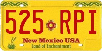 NM license plate 525RPI
