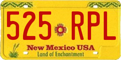 NM license plate 525RPL