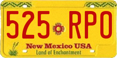NM license plate 525RPO