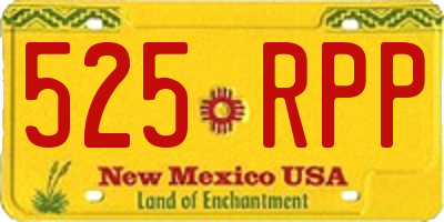 NM license plate 525RPP