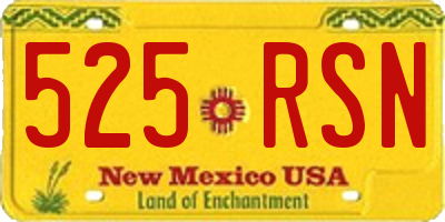 NM license plate 525RSN