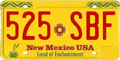 NM license plate 525SBF