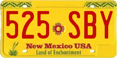 NM license plate 525SBY